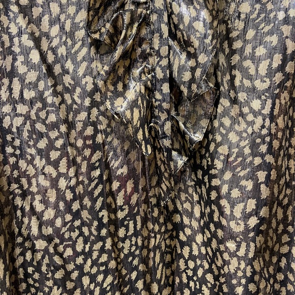 Alice + Olivia Elliot Gold Ruffle Blouse Large NWT - Picture 7 of 10